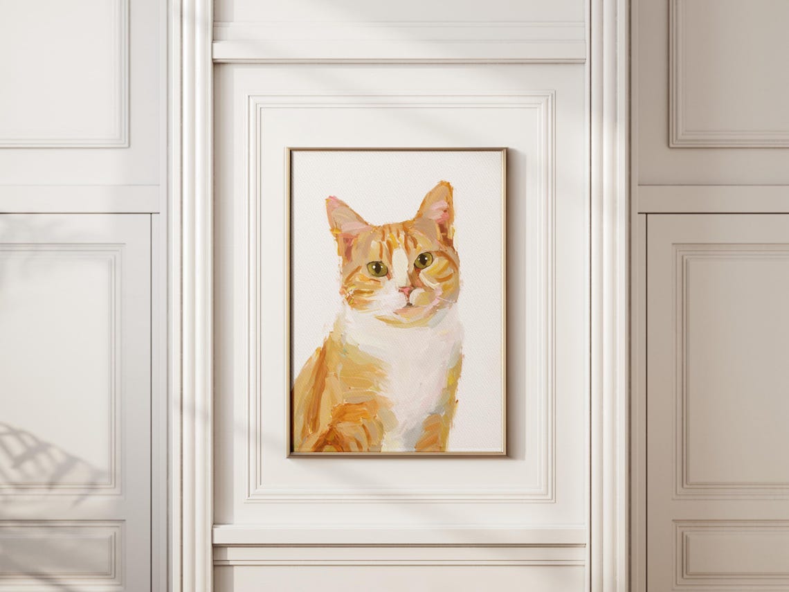 Custom Cat Portrait Painterly Blue Eyed Siamese Style Pet Wall Art - Image 5