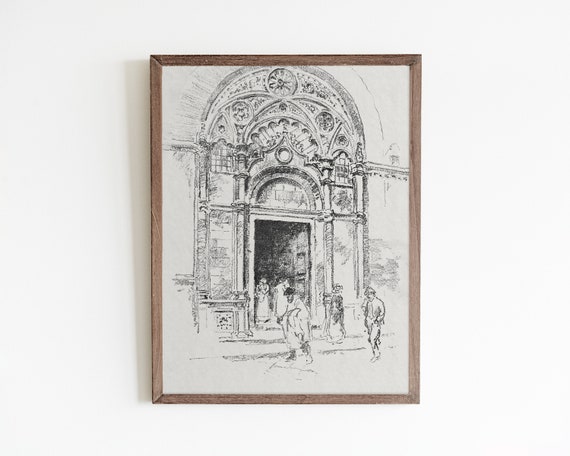 Vintage Architecture Wall Art For Gallery Wall Decor Arch Sketch Art Minimalist Wall Art Architecture Drawing Vintage Etching