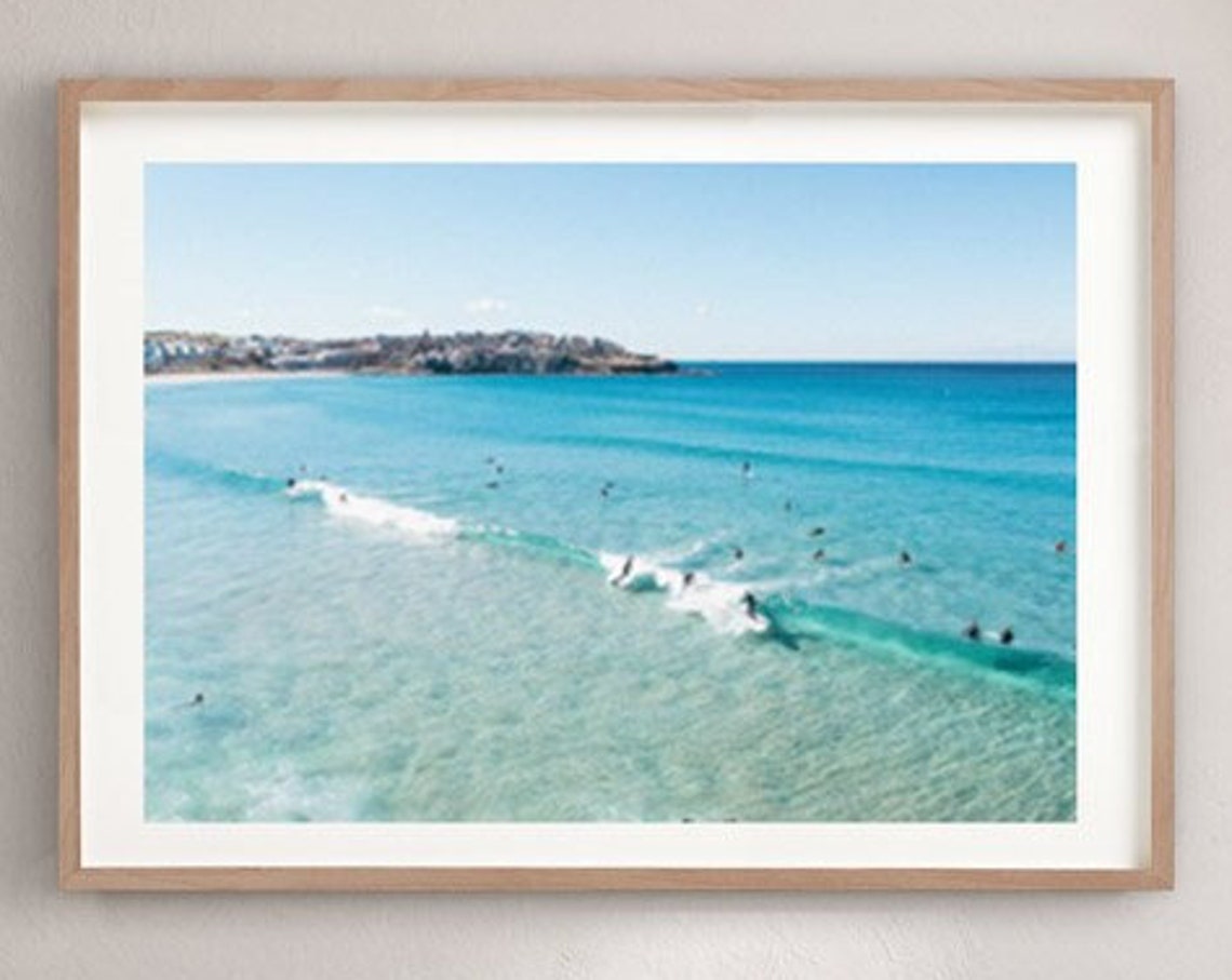 Bondi Beach Surf Art Print, Australian Ocean