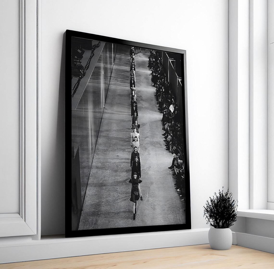 Fashion Models Walking Black and White Art Print - Image 4
