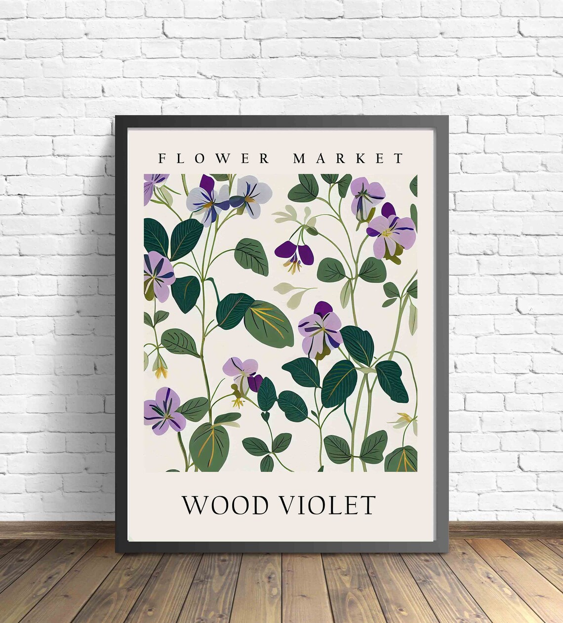 Wood Violet Purple Wildflower Botanical Flower Market Pastel Poster