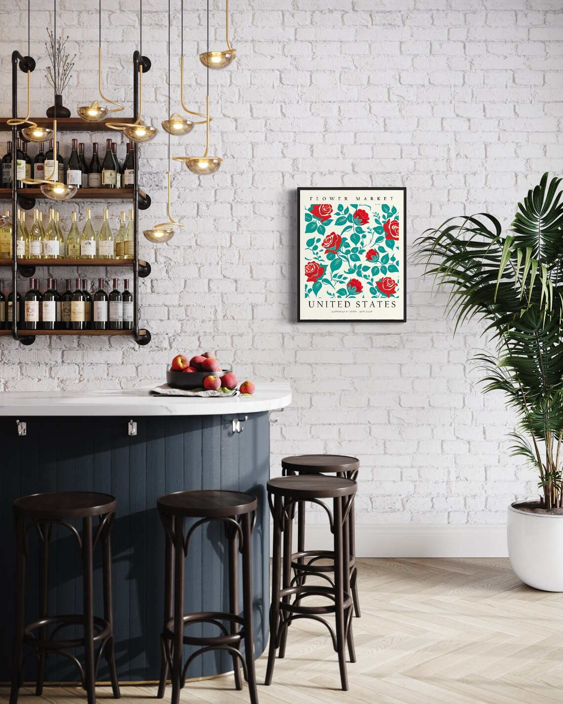 United States Flower Market Art Print, Rose Market - Image 3