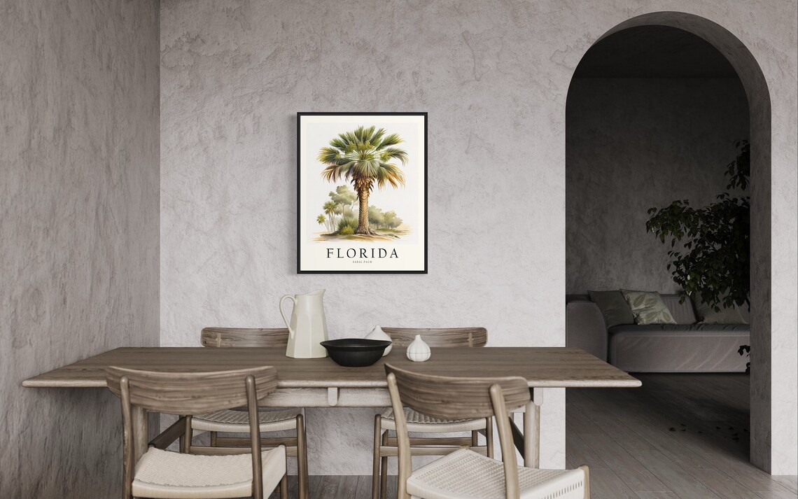 Florida State Tree Sabal Palm Tree Art Print - Image 3