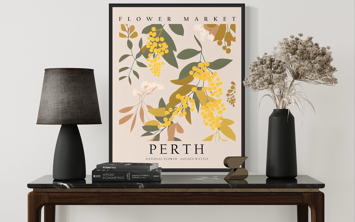 Perth Australia Flower Market Art Print, Golden Wattle - Image 2