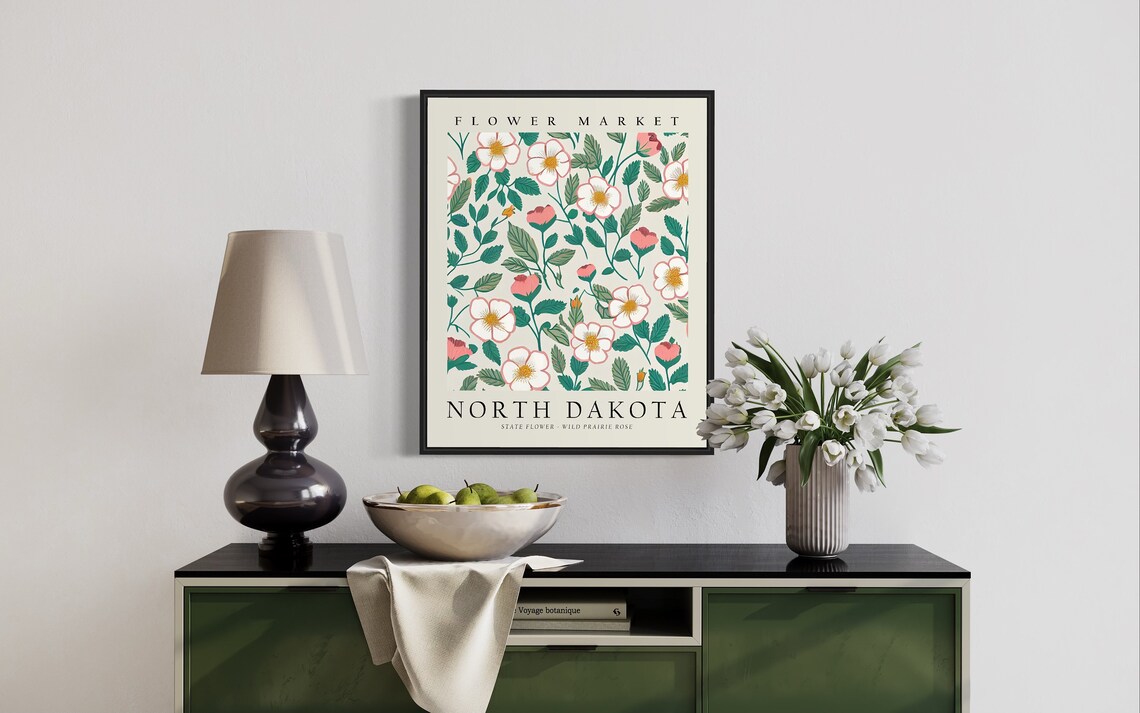Wild Prairie Rose 1960s Botanical Art Print - Image 2