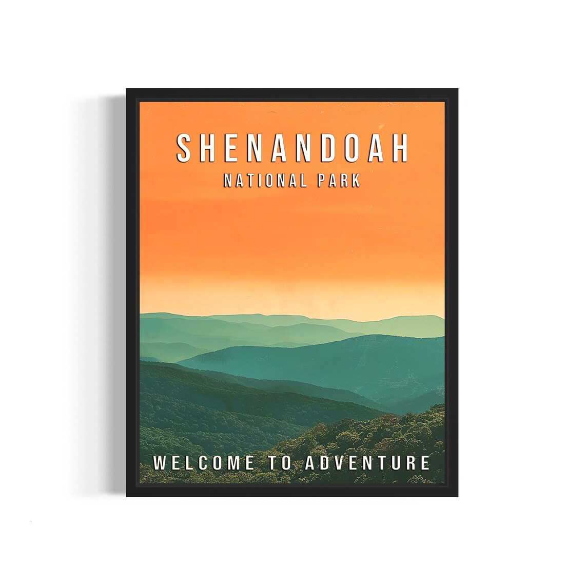 Shenandoah National Park Virginia Blue Ridge Sunset Travel Poster
