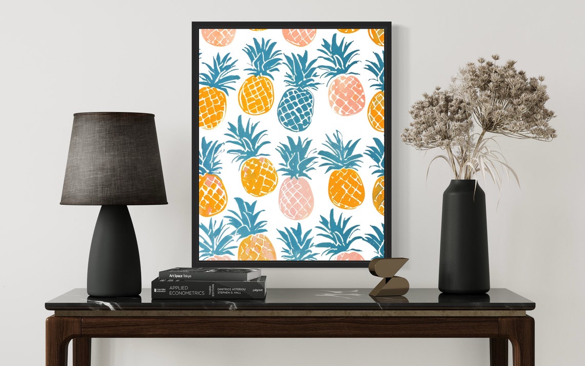 Pineapple Poster Art Print Kitchen Fruit Decor For Kitchen Dining Restaurant Neutral Food Pastel Artwork - Image 2