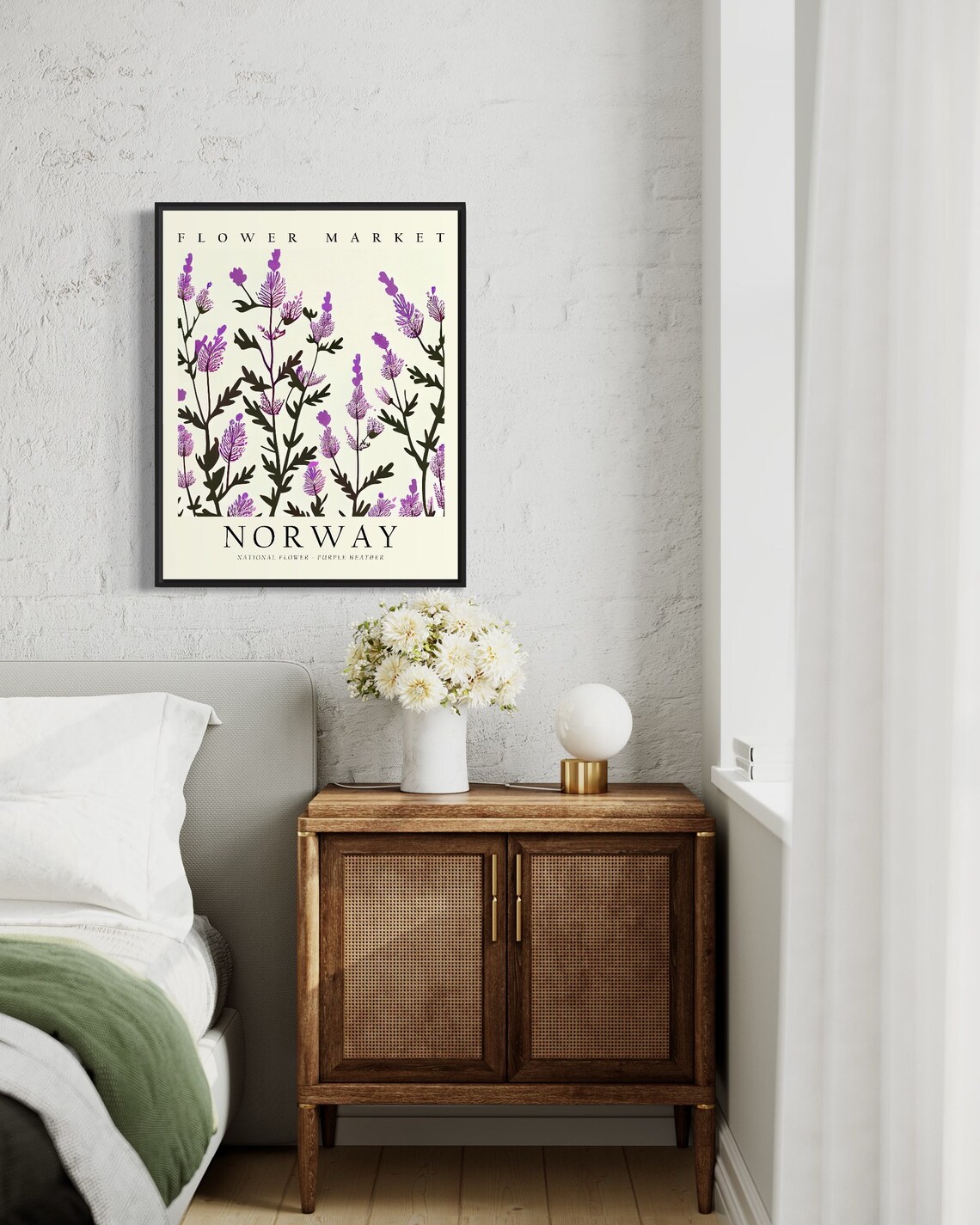 Norway National Flower Purple Heather Art Print - Image 2