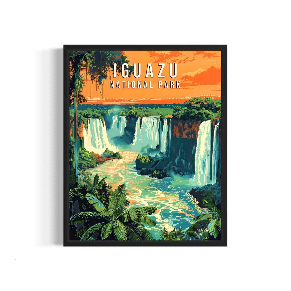 Iguazu National Park Waterfall Jungle Vintage Art Vintage Poster