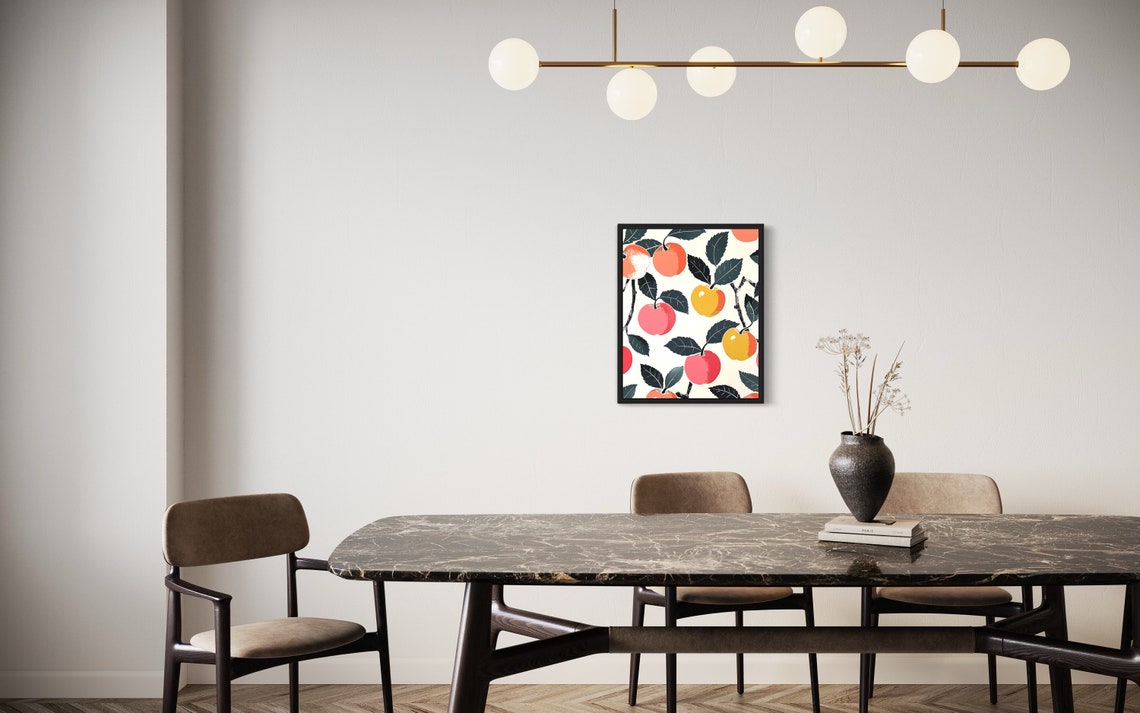 Apple Poster Art Print Kitchen Fruit Decor For Kitchen Dining Restaurant Neutral Food Pastel Artwork - Image 3