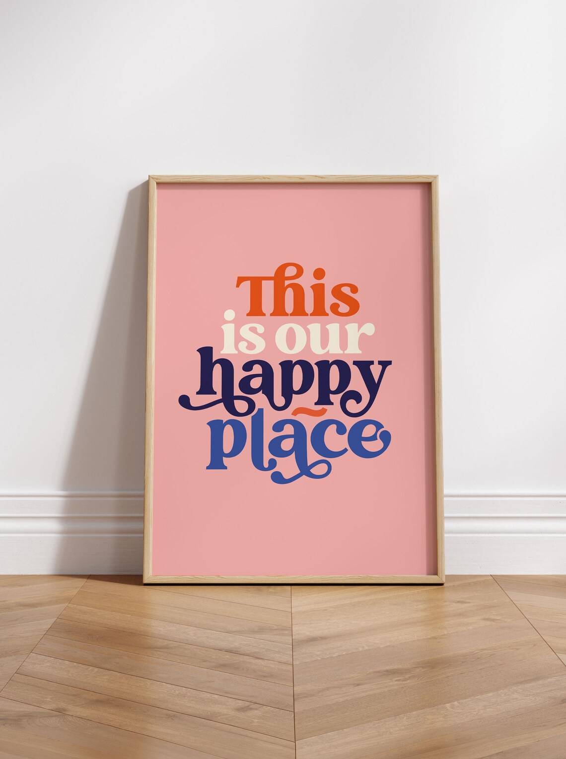This Is Our Happy Place Retro Quote Art Print
