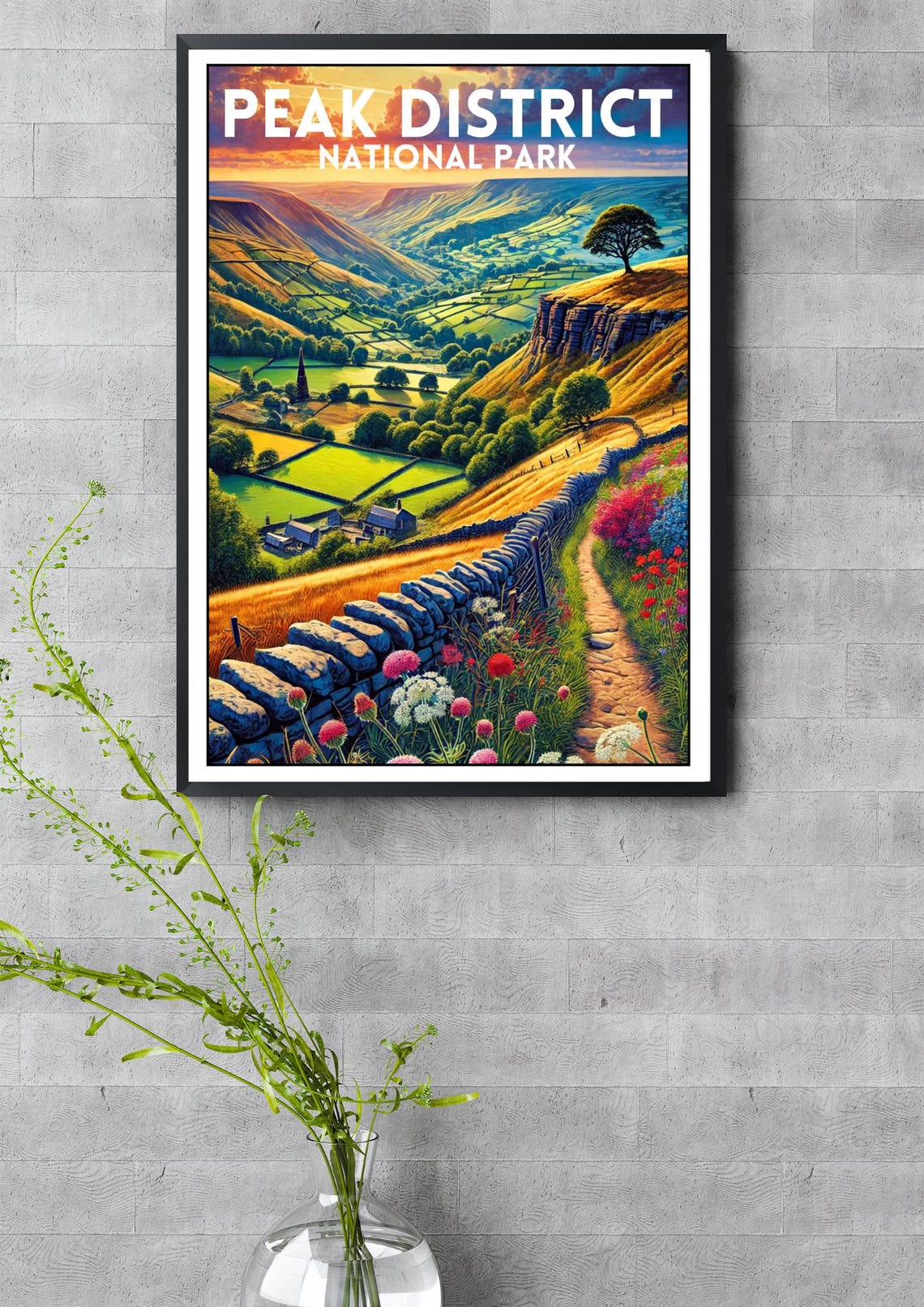 Peak District National Park England Rolling Hills Sunset Poster - Image 3
