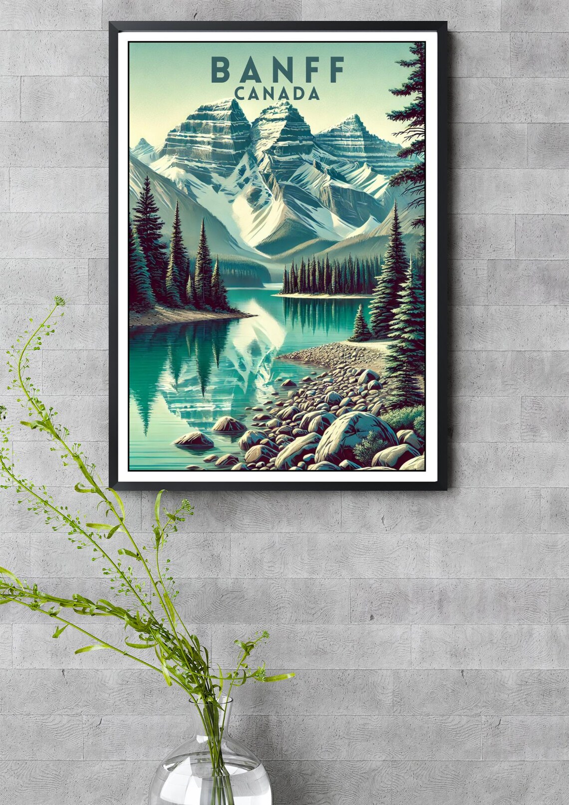 Banff Canada Poster, Canadian Rockies Landscape Print - Image 3