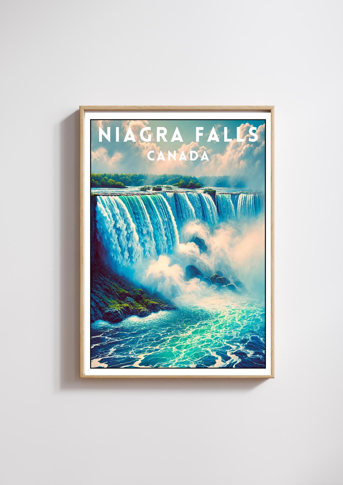 Niagara Falls Canada Travel Poster, Scenic Landscape