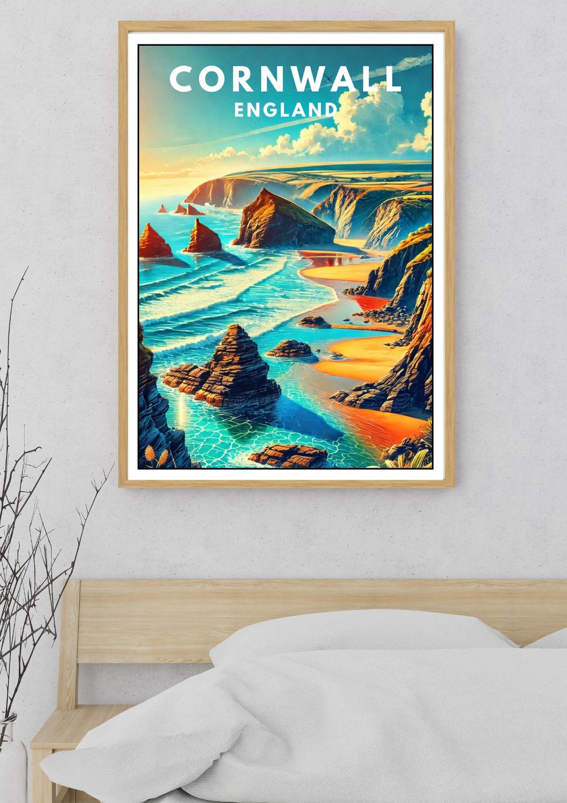 Cornwall England Bedruthan Steps Sea Stacks Coast Vintage Poster - Image 5
