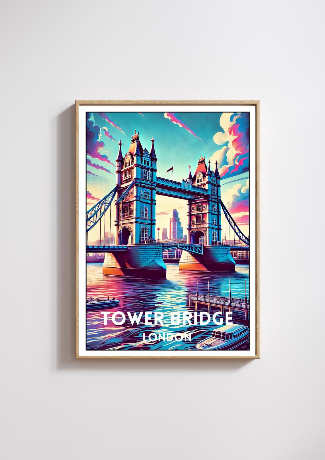 London Tower Bridge Art Print London Poster England City Travel Wall Art Tower Bridge Home Decor Vibrant London Wall Art City Lover Art