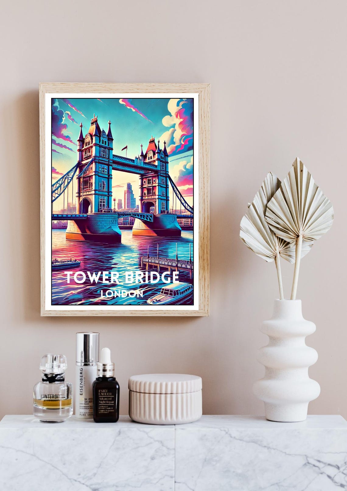 London Tower Bridge Art Print London Poster England City Travel Wall Art Tower Bridge Home Decor Vibrant London Wall Art City Lover Art - Image 4