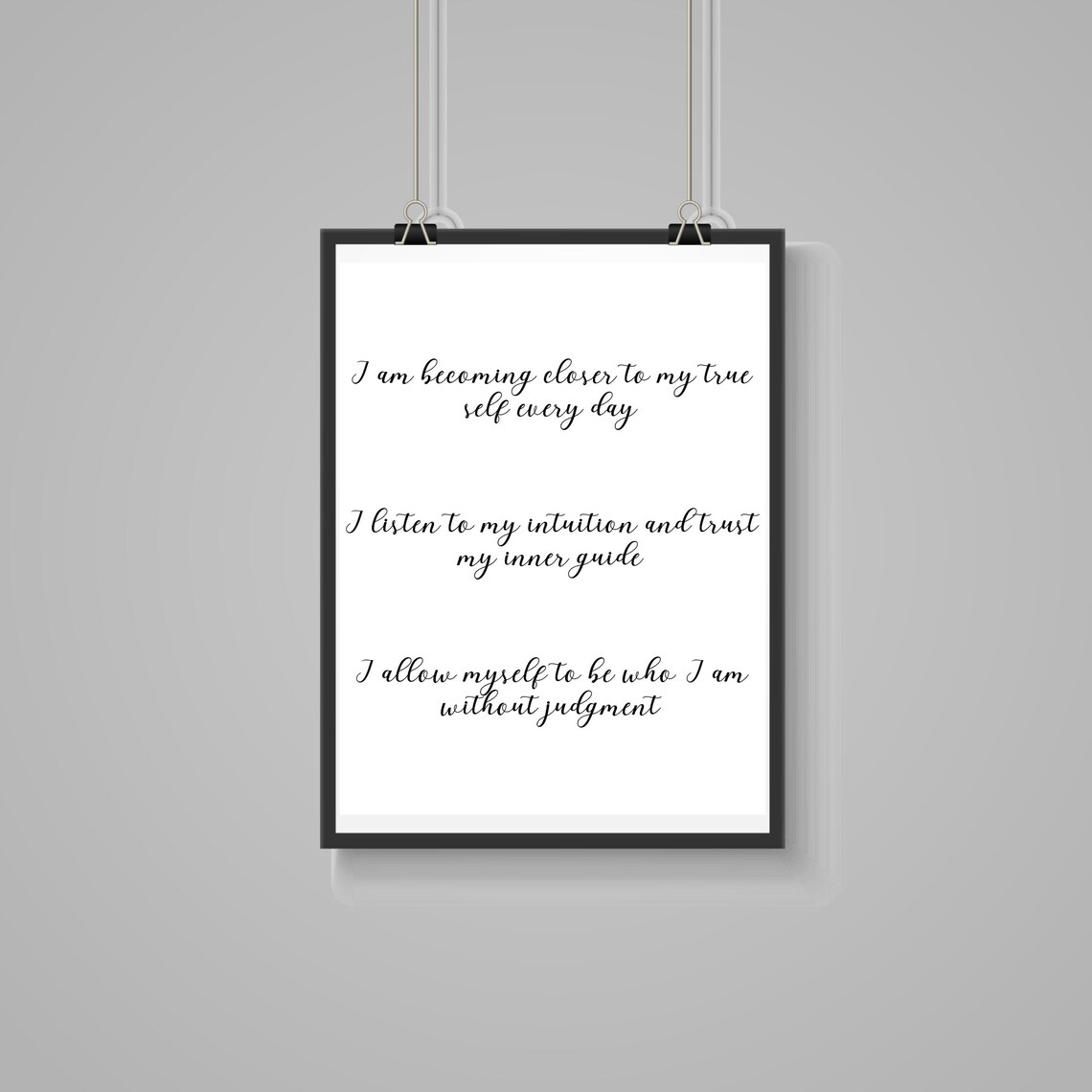 Daily Affirmations Inspirational Quote Art Print