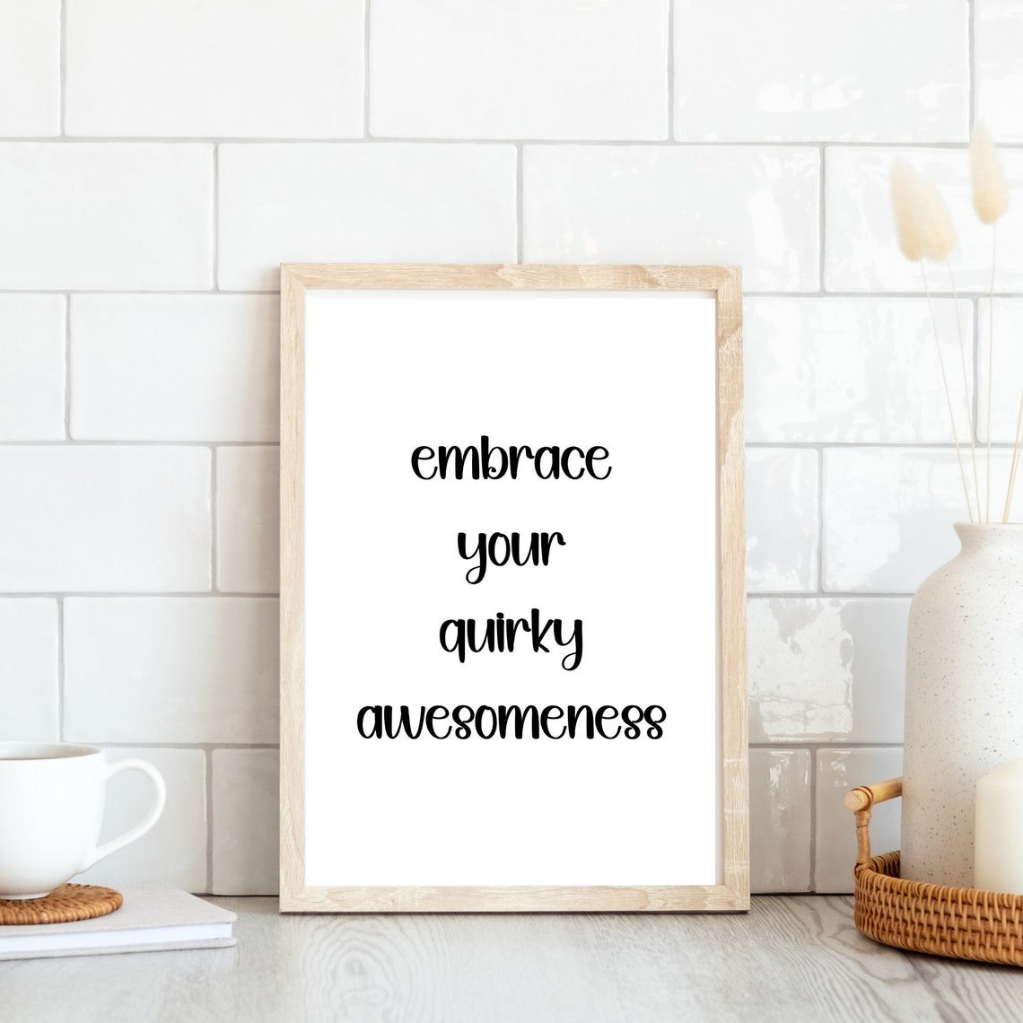 Embrace Your Quirky Awesomeness Playful Script Quote Typography Poster - Image 4