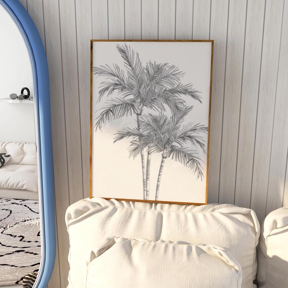 Black And White Palm Tree