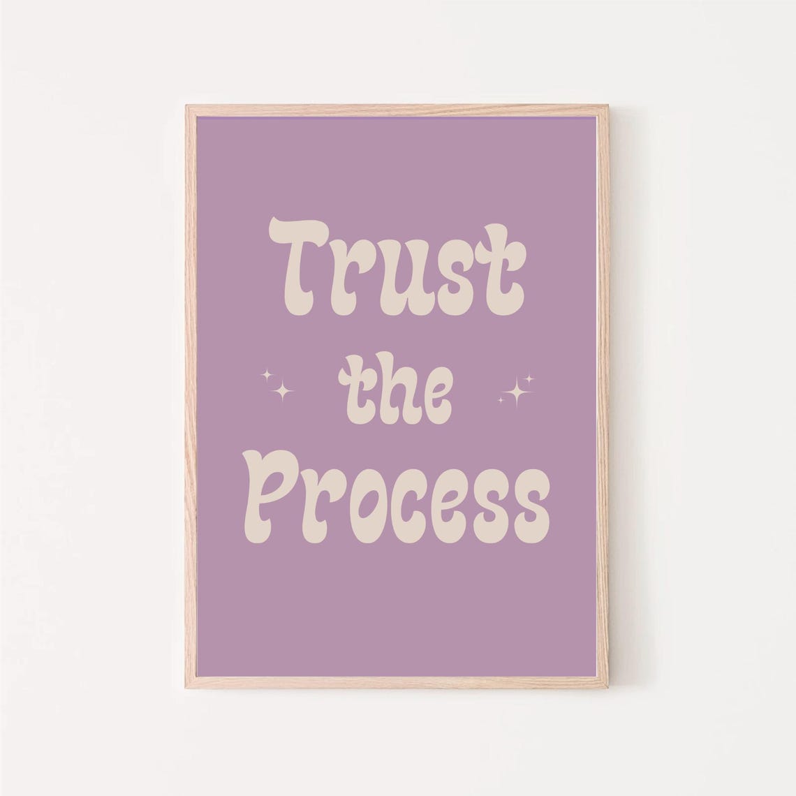 Trust the Process Retro Bubble Letter Lilac Affirmation Poster