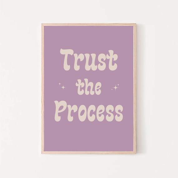 Trust the Process Retro Bubble Letter Lilac Affirmation Poster