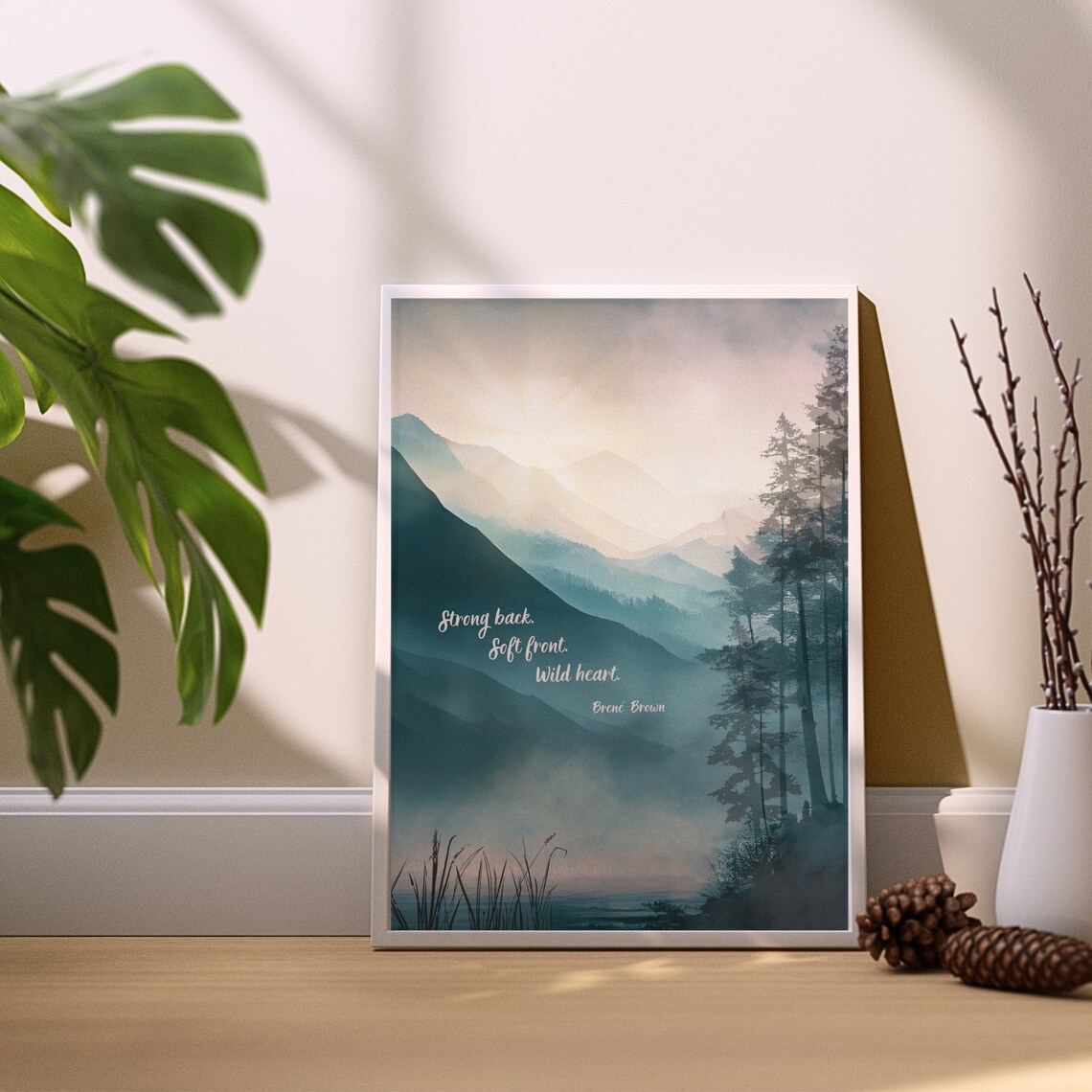 Brene Brown Wall Art Wild Heart Watercolor Forest Lake Print Psychology Art Print Quote Poster Therapy Office Decor Psychologist Counsellor - Image 2