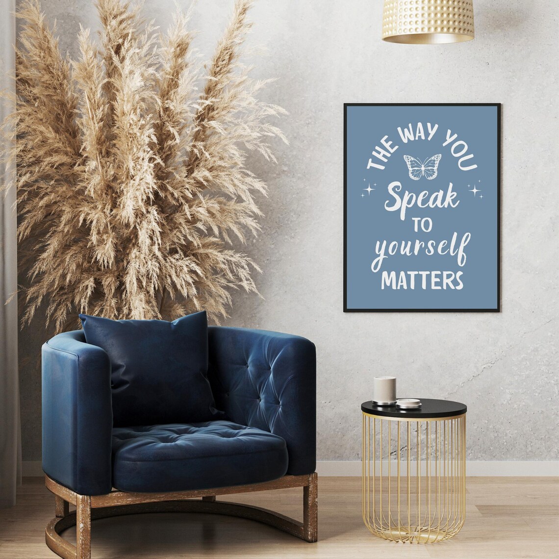 The Way You Speak to Yourself Matters Blue Butterfly Affirmation Poster - Image 5