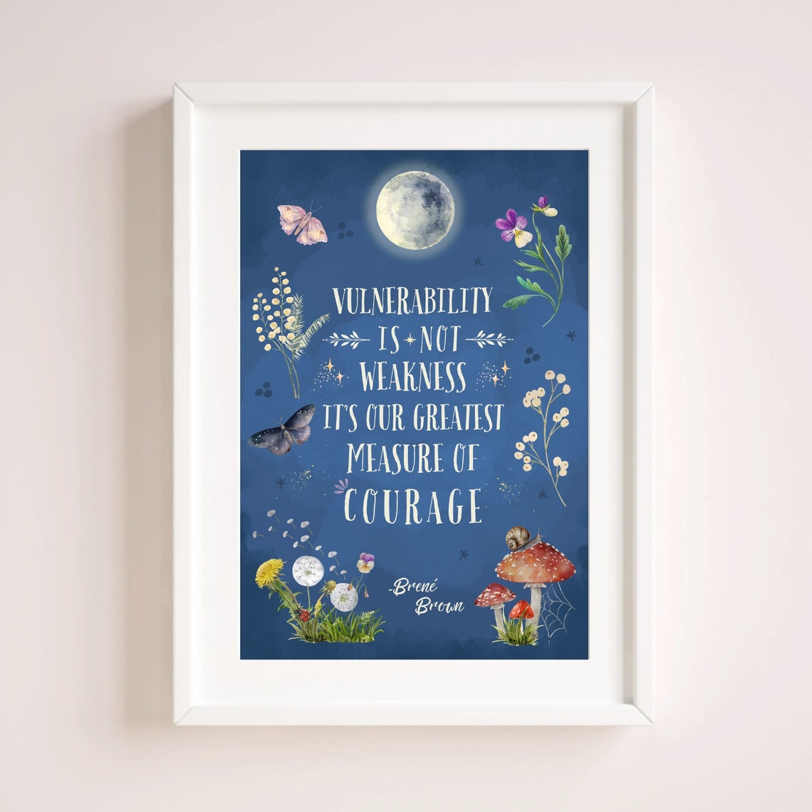 Brene Brown Vulnerability Is Not Weakness Courage Moonlight Poster - Image 4