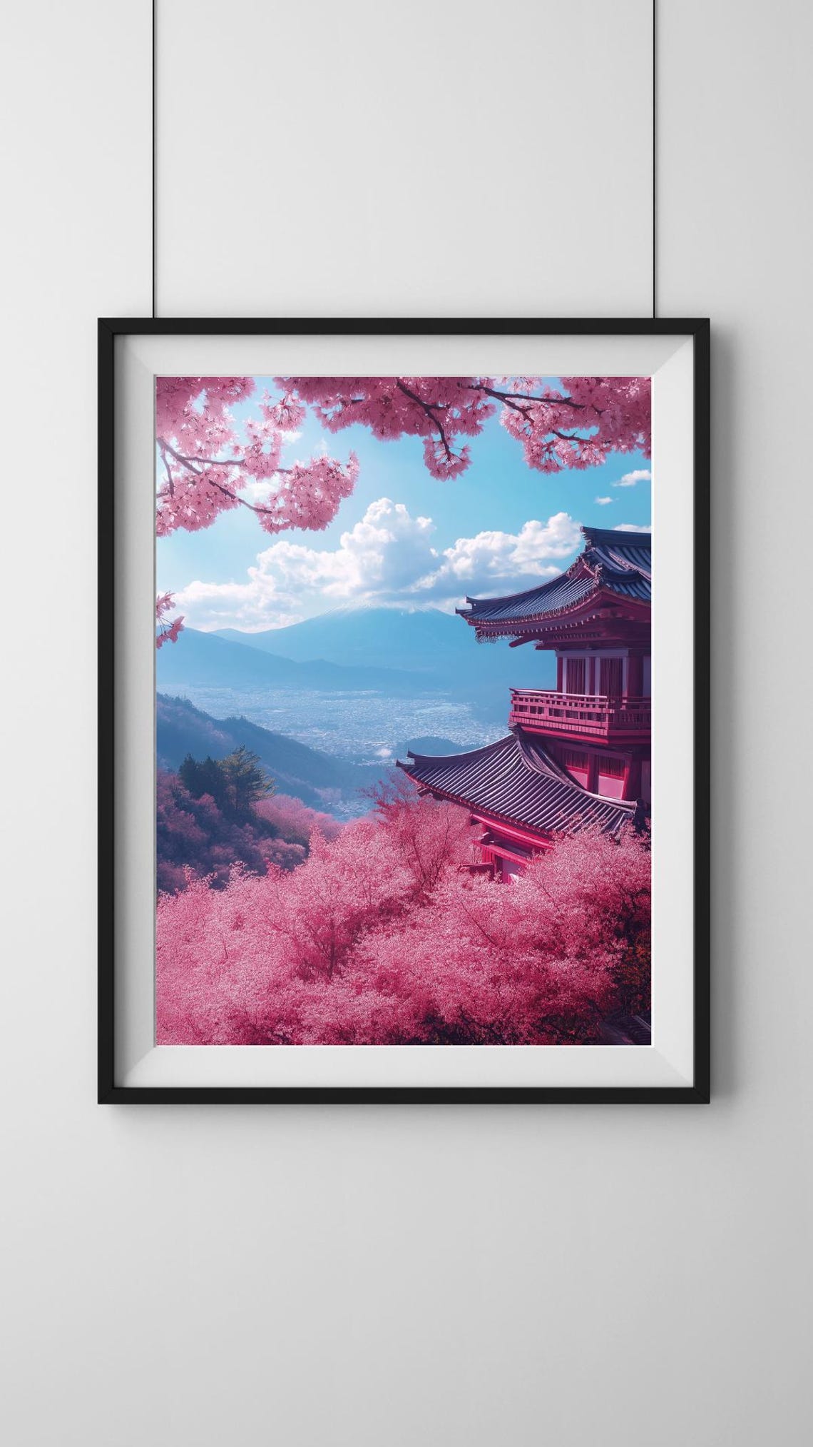 Japanese Art Traditional Japanese Building Art Japanese Blossom Wall Art Travel Poster Flower Poster Living Room Art Kitchen Art