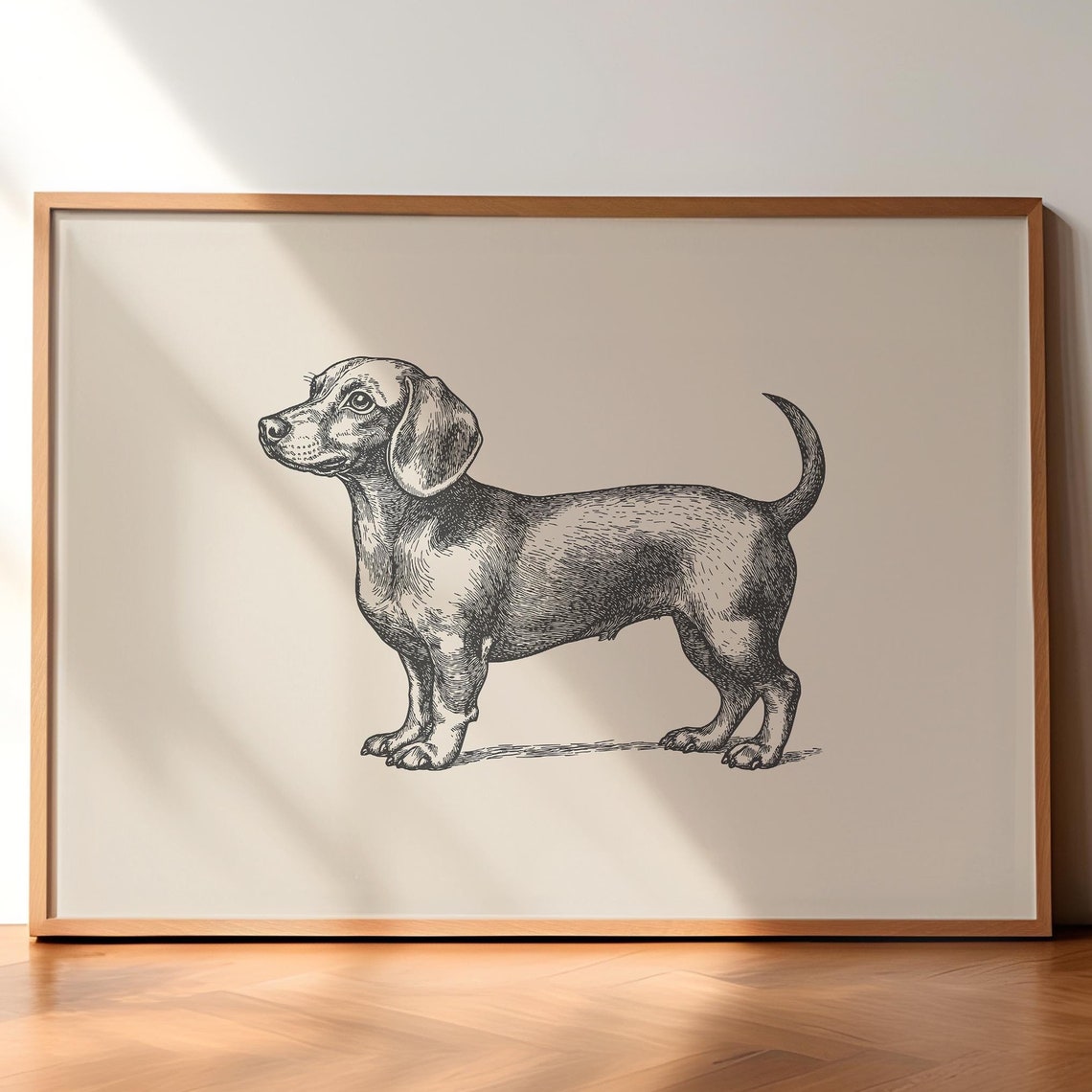 Dachshund Poster Dog Vintage Poster Dog Wall Art Antique Vintage Painting Country Wall Art Dog Drawing Farmhouse Print Dog Art Sketch