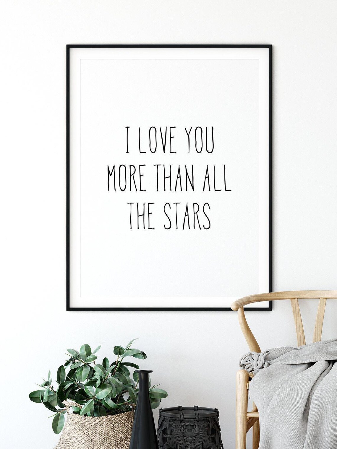 I Love You More Than All The Stars Typography Art Print - Image 2