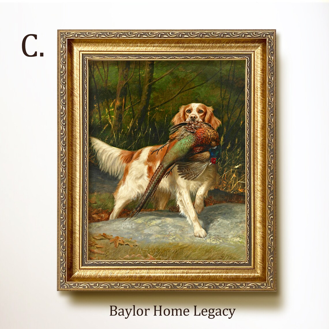 Irish Setter With Pheasant, Rustic Country Art Print - Image 3