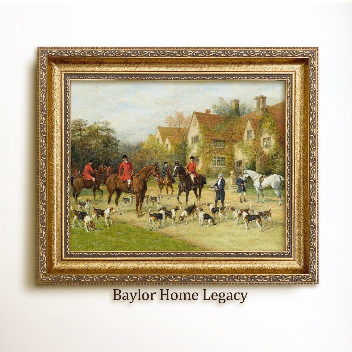 Fox Hunting Oil Painting Art Print, English Scene