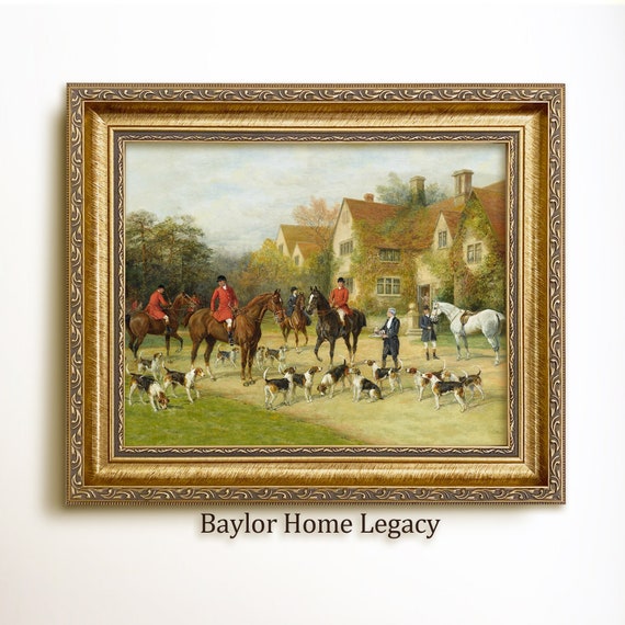 Fox Hunting Oil Painting Art Print, English Scene