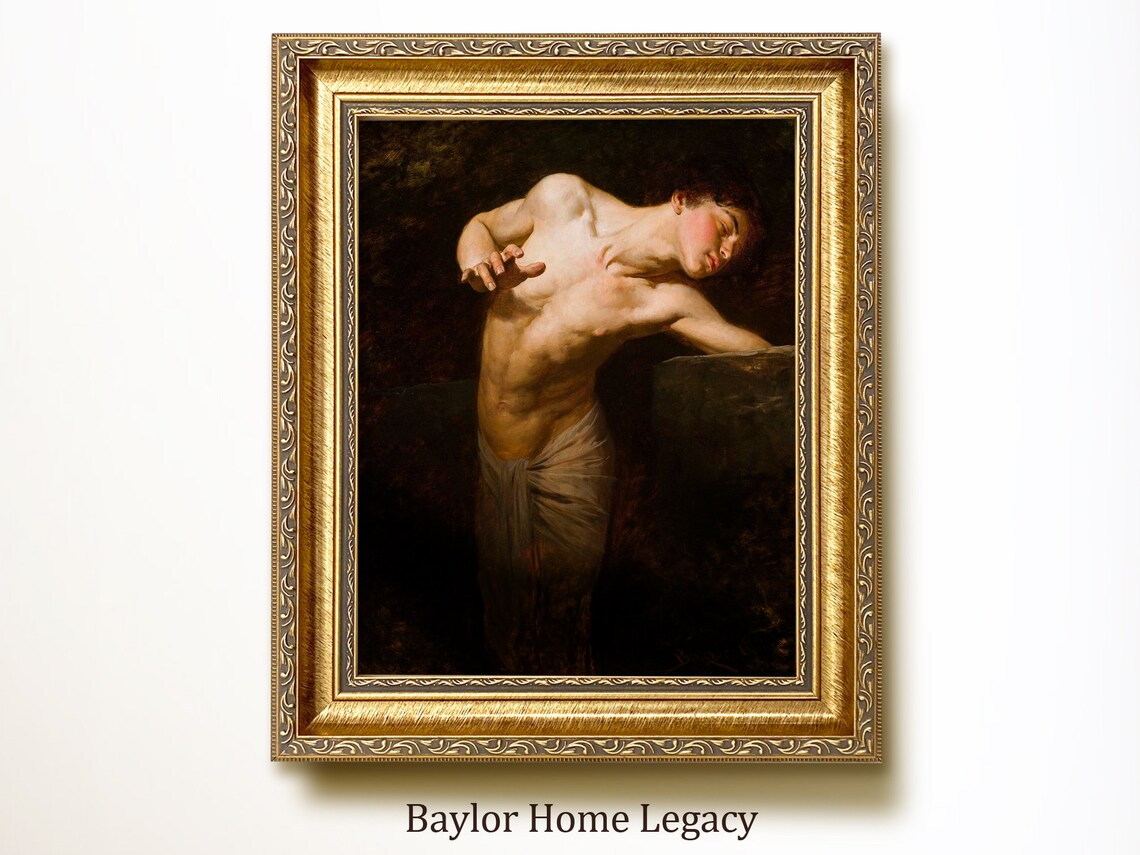 Young Man Oil Painting Portrait, Vintage Art Print