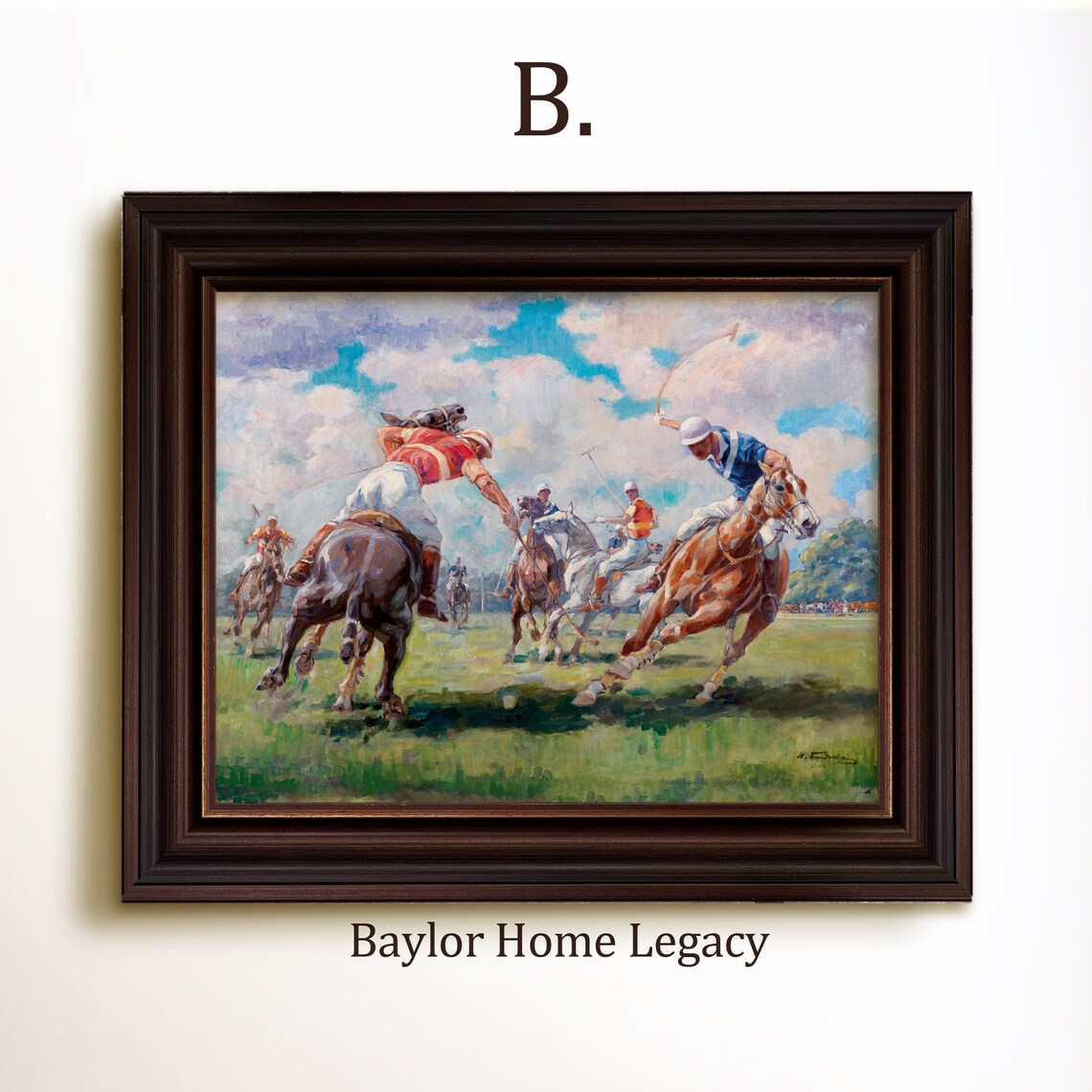 Polo Game Vintage Oil Painting Scene Art Print - Image 4