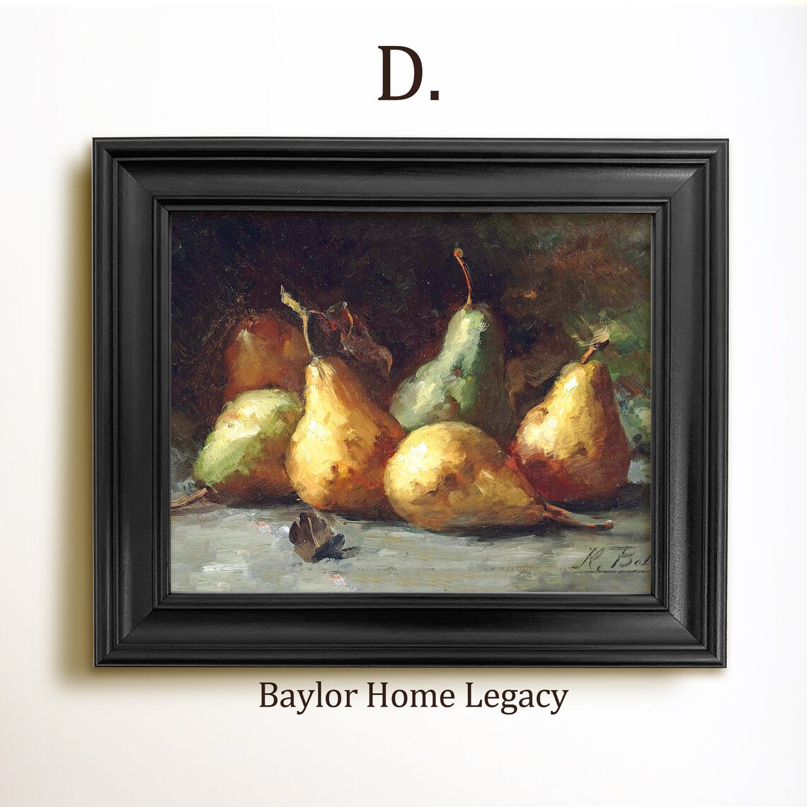 Pears Oil Painting Print, Vintage Rustic Country Style - Image 2