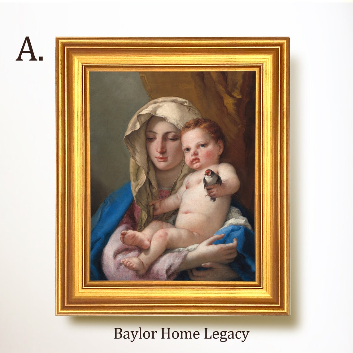 Framed Mary And Jesus Oil Painting Print On Framed Virgin Mary And Baby Jesus Portrait Painting Print Of Antique Painting Religious - Image 5