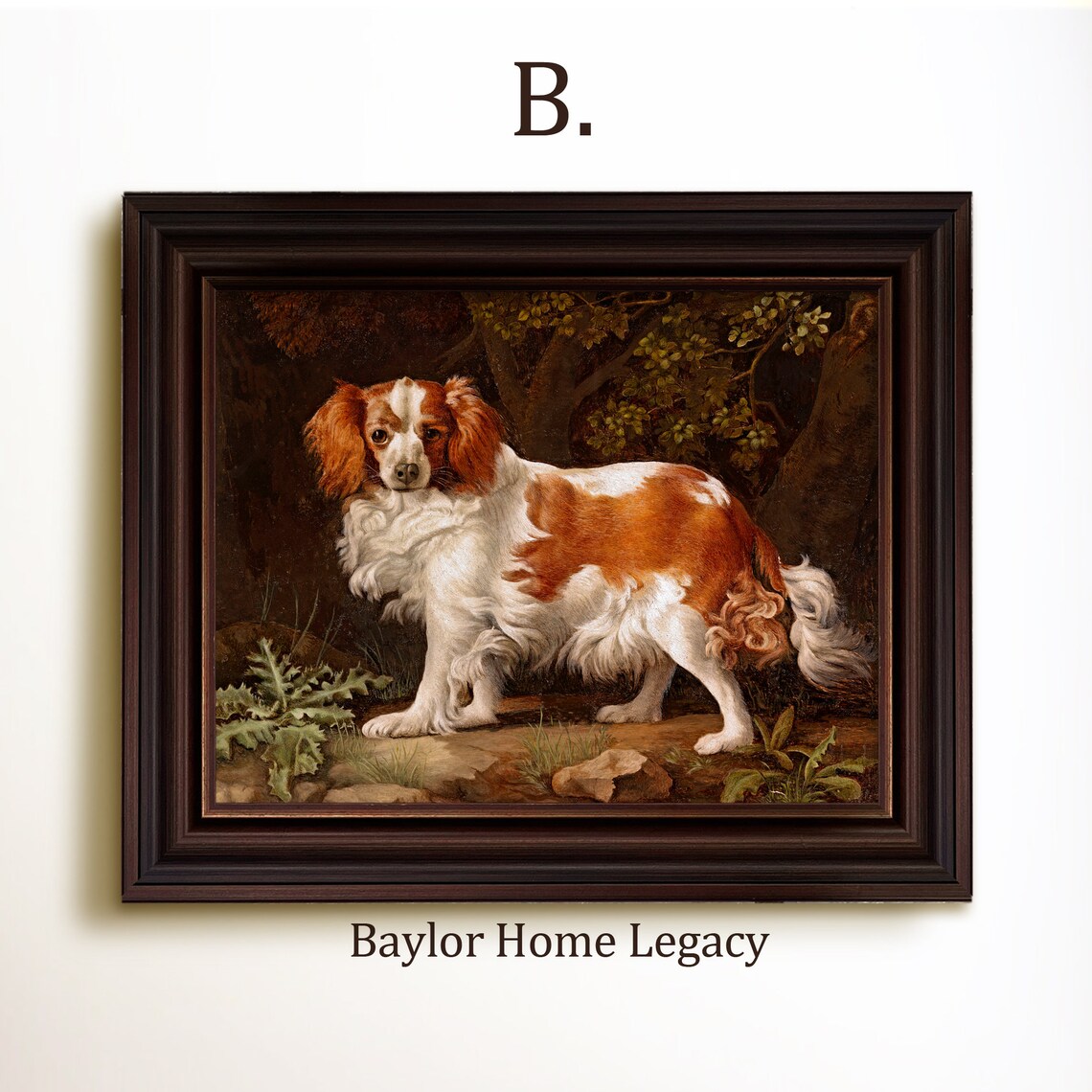 Cavalier King Charles Spaniel Vintage Oil Painting Art Print - Image 4