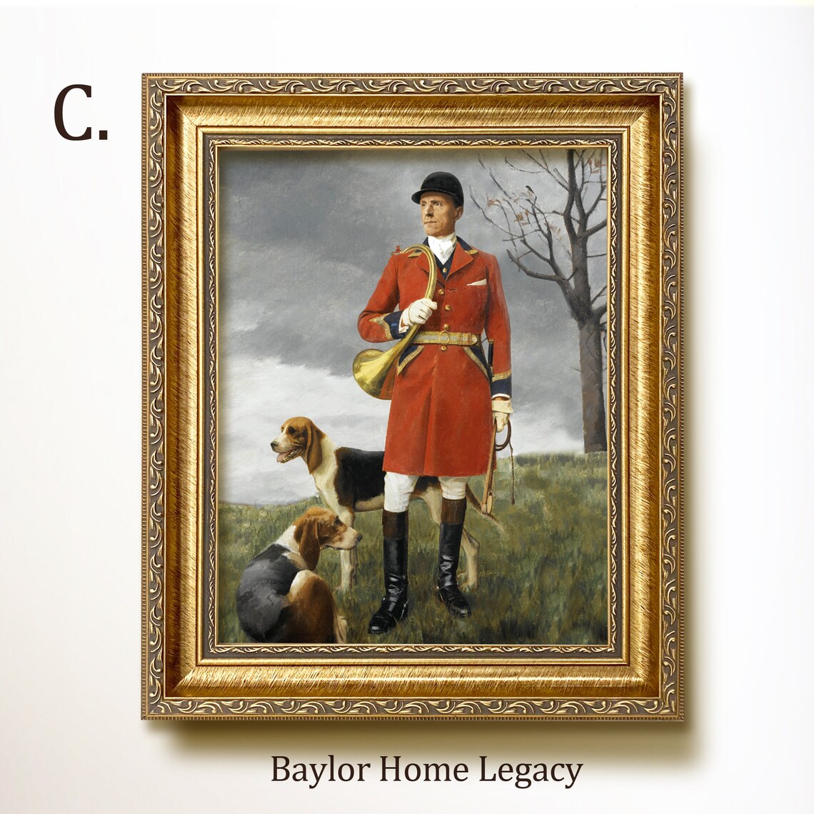 Vintage Fox Hunting Scene Art Print, English Landscape - Image 3