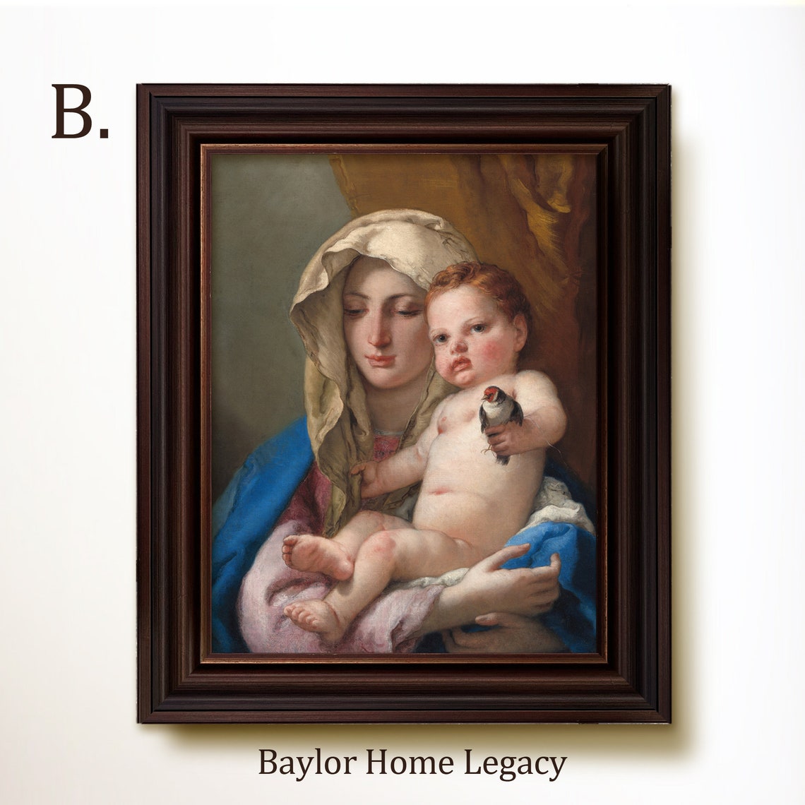 Framed Mary And Jesus Oil Painting Print On Framed Virgin Mary And Baby Jesus Portrait Painting Print Of Antique Painting Religious - Image 4
