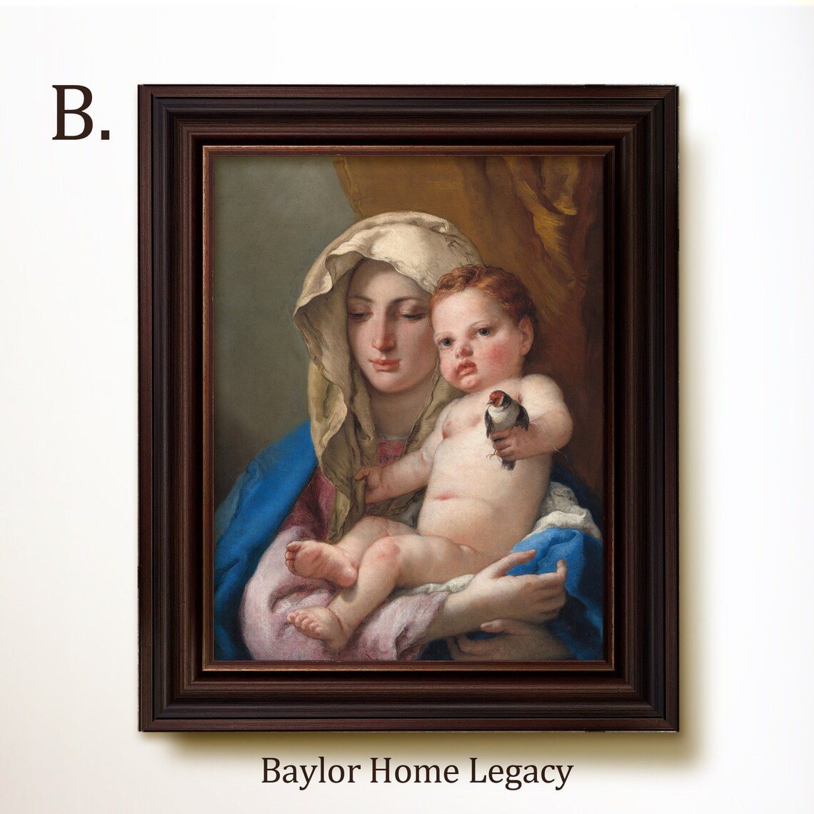 Madonna and Child with a Small Bird Italian Renaissance Painting Art Poster - Image 4