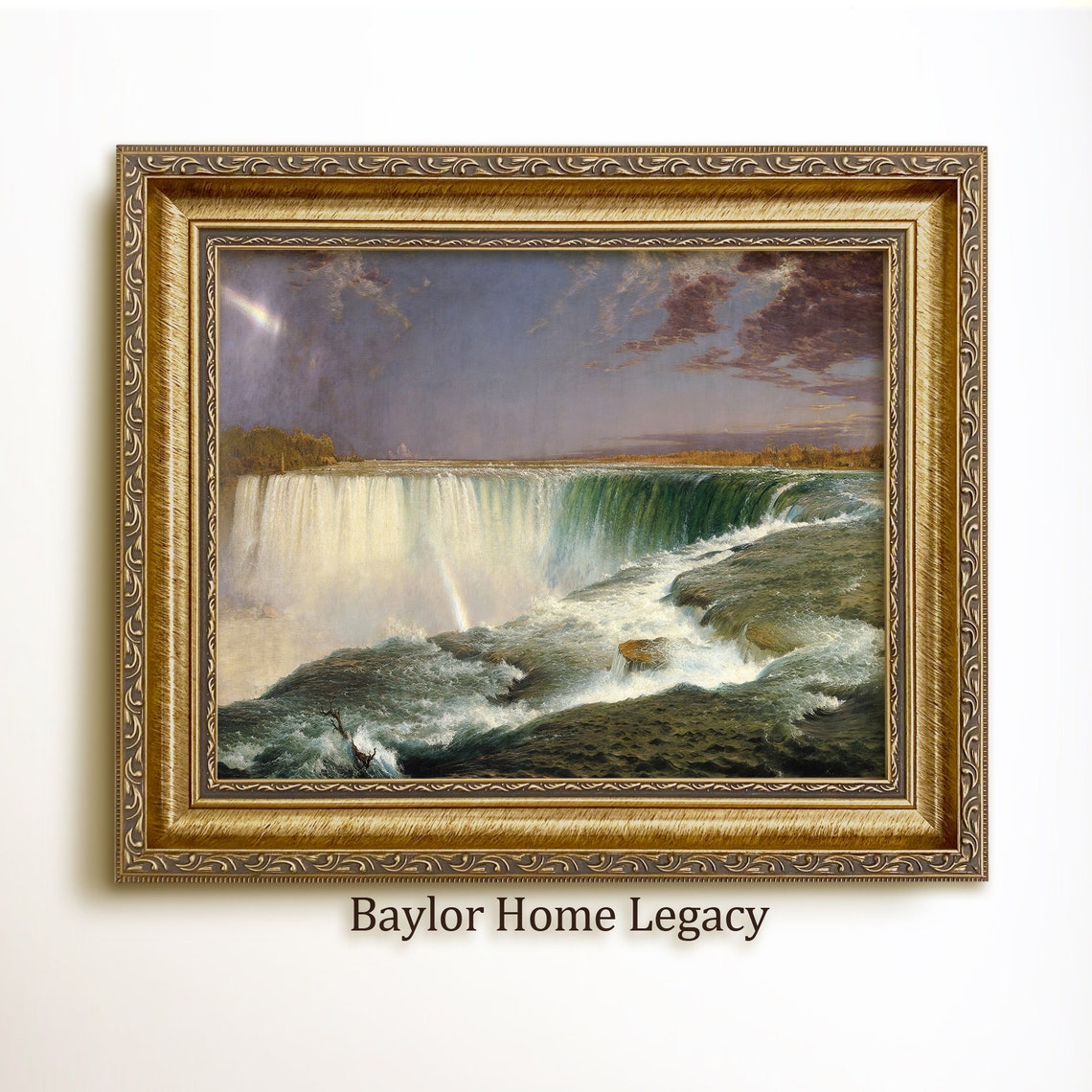Niagara Falls Horseshoe Falls Rainbow Mist Vintage Travel Poster