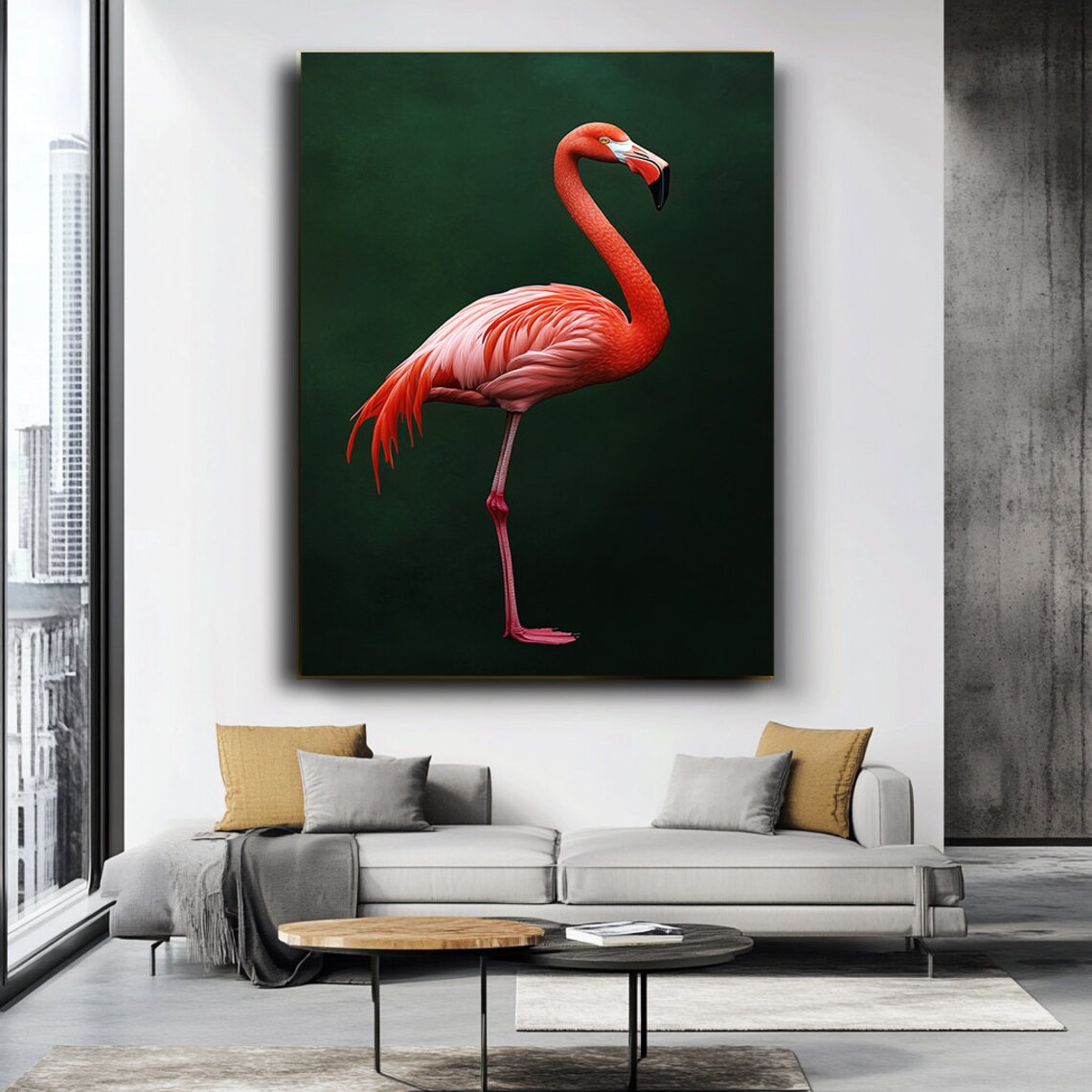 Pink Flamingo Wall Art, Modern Tropical Bird Print - Image 3