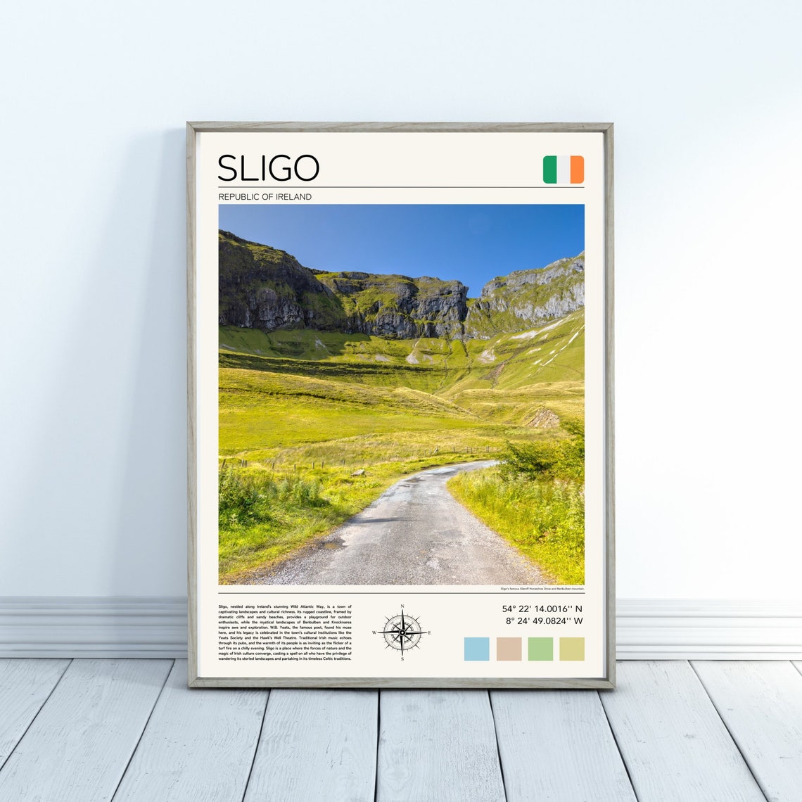 Sligo Ireland Emerald Green Valley Road Mountain Landscape Poster - Image 2
