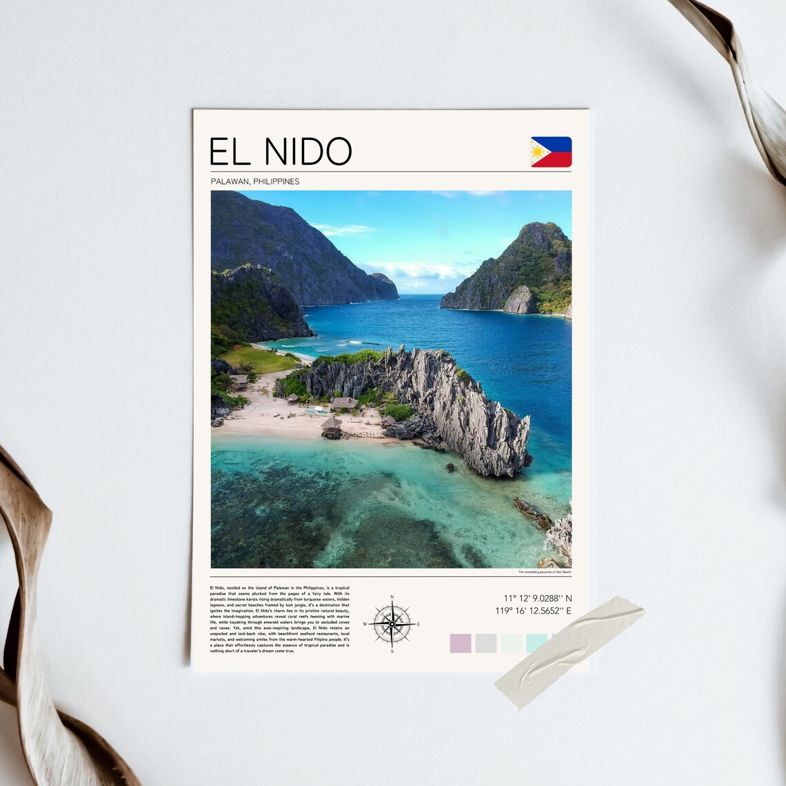 Palawan El Nido Tropical Beach Travel Poster - Image 2