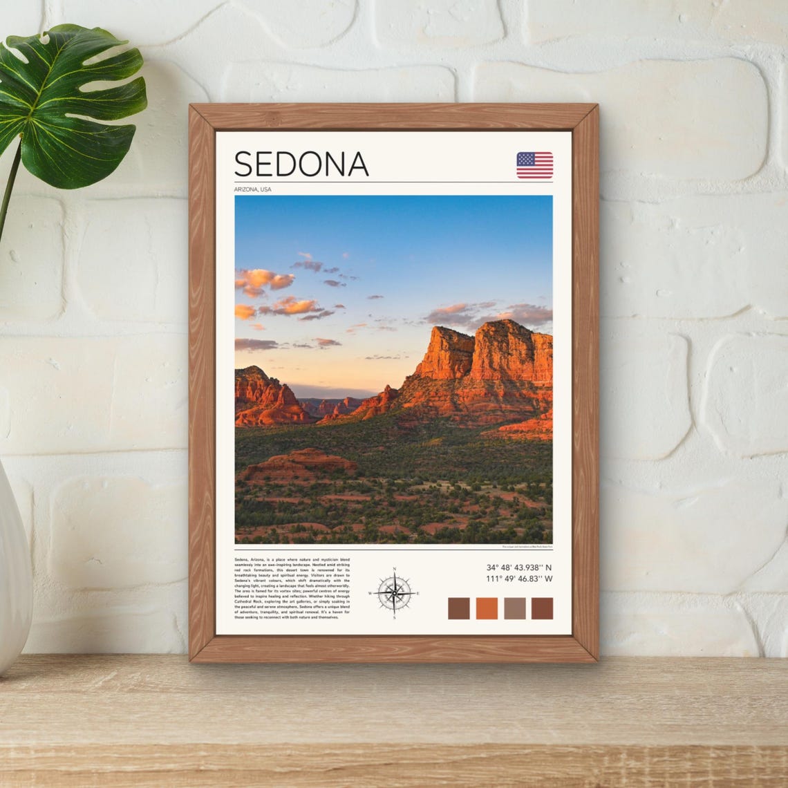 Sedona Arizona Red Rock Desert Buttes Sunset Southwest Travel Poster