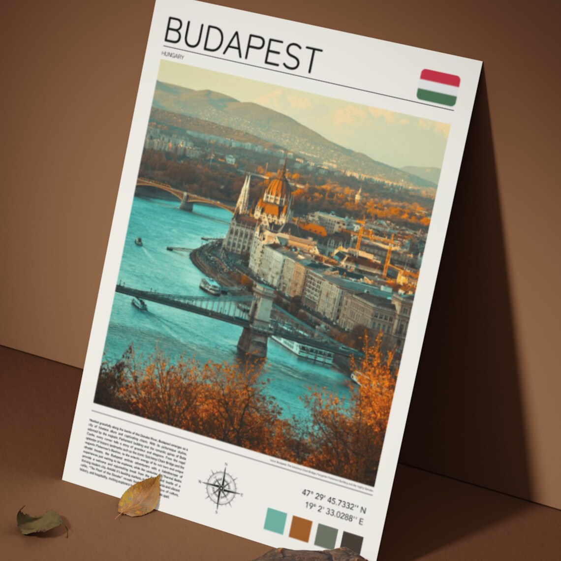 Budapest Hungary Danube River Parliament Cityscape Travel Poster - Image 4