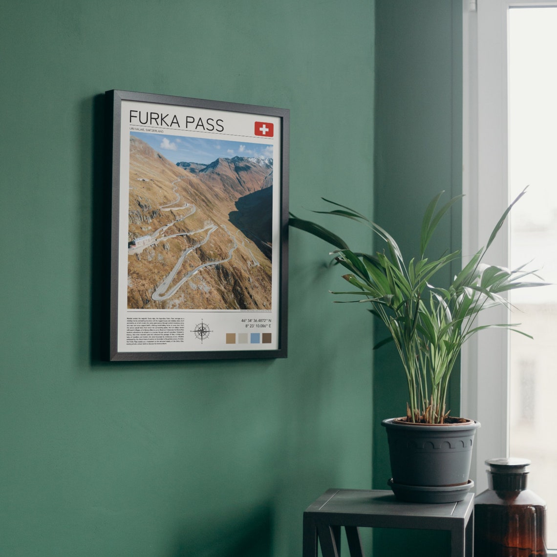 Furka Pass Switzerland Alpine Switchback Mountain Road Travel Poster - Image 2